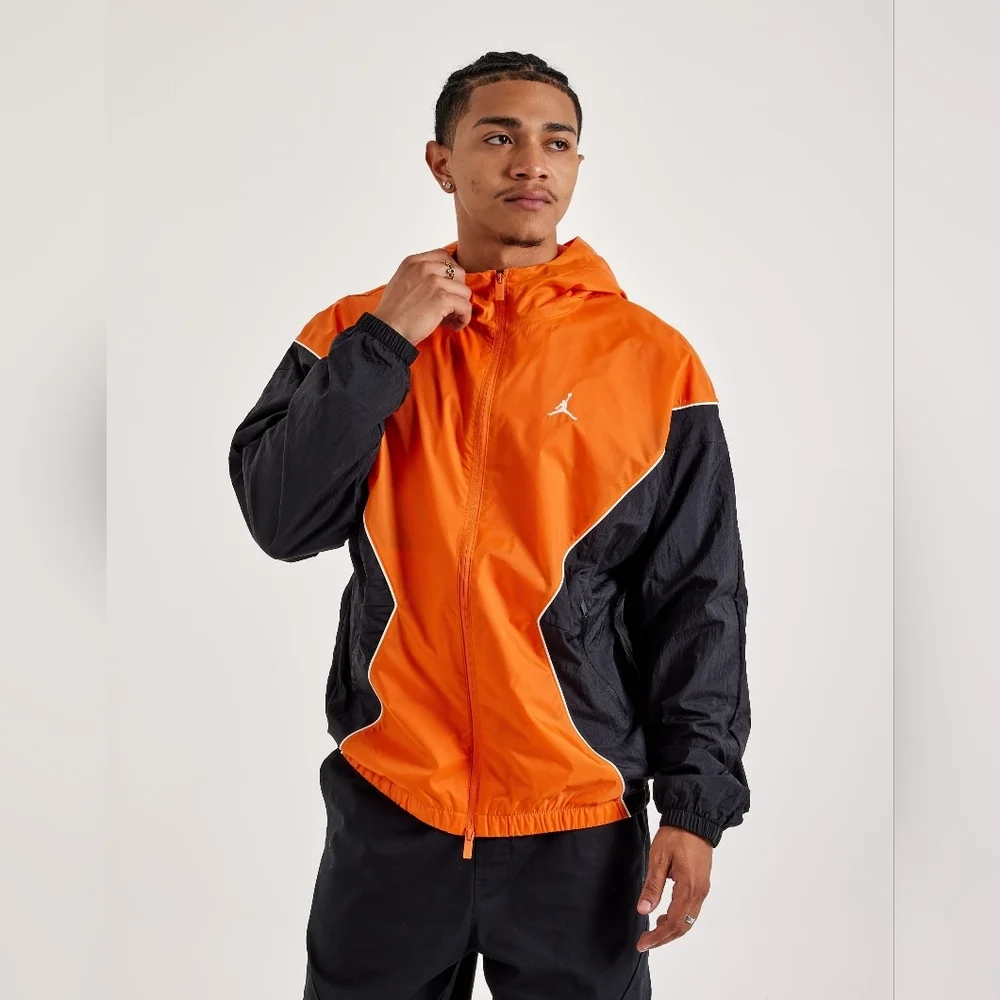 Nike Jordan Brooklyn Men's Hooded Draft Jacket HF9333-805 Starfish/Black Size S
